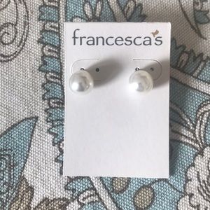 Double sided pearl earrings